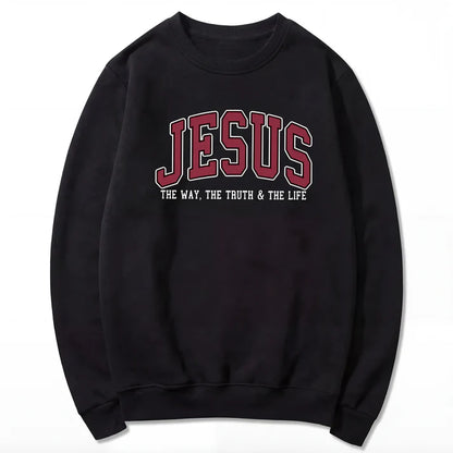 Jesus The Way The Truth and The Life Varsity Sweatshirt